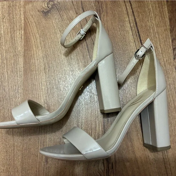 Sam Edelman Nude/Tan  Strappy Heels with Ankle Buckle 4 inch heels US 8M-EUR 38 - Picture 4 of 13